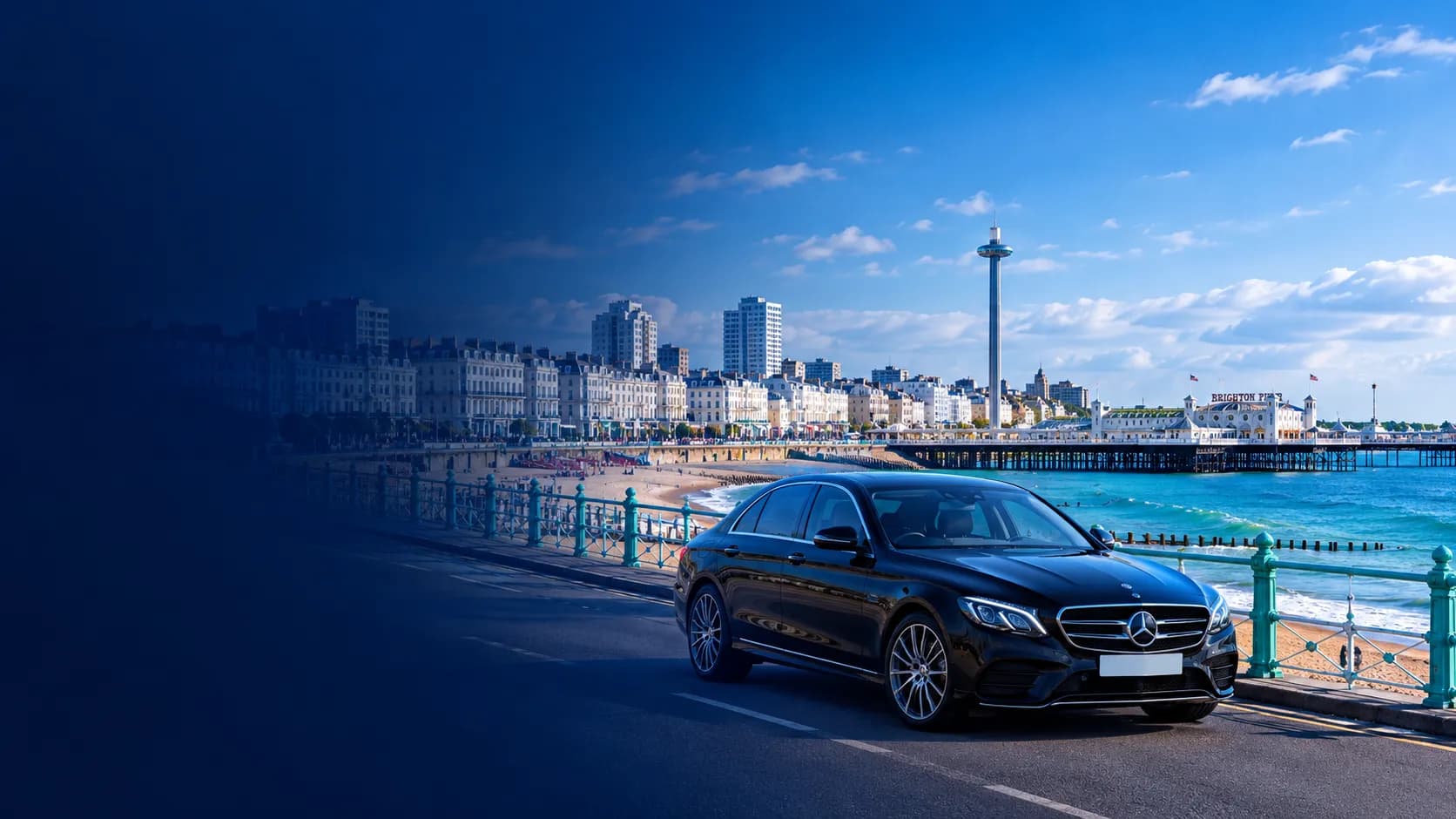 A black saloon on Brighton seafront